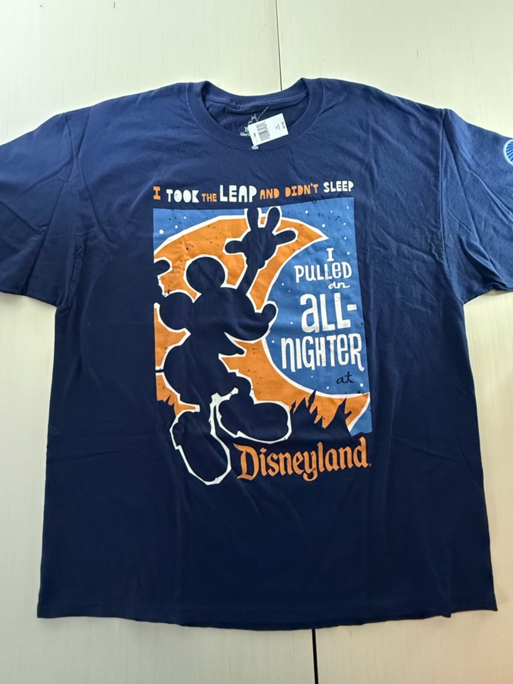 Hanes Disney Mickey Mouse Leap Year 2012 Navy Blue XL Unisex Adult T-Shirt